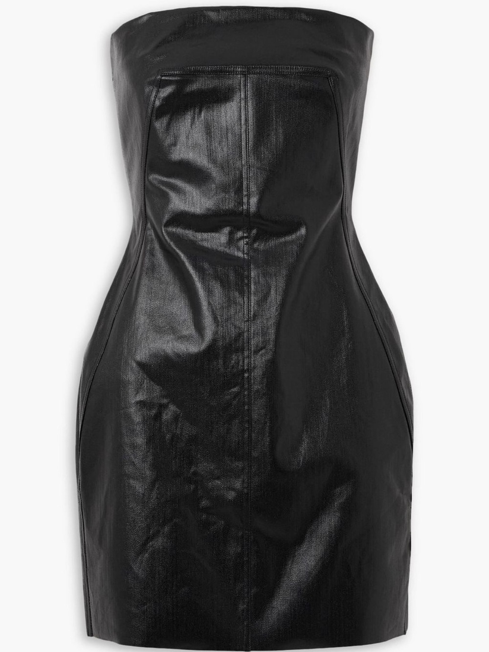 Rick Owens Coated-denim bustier mini dress